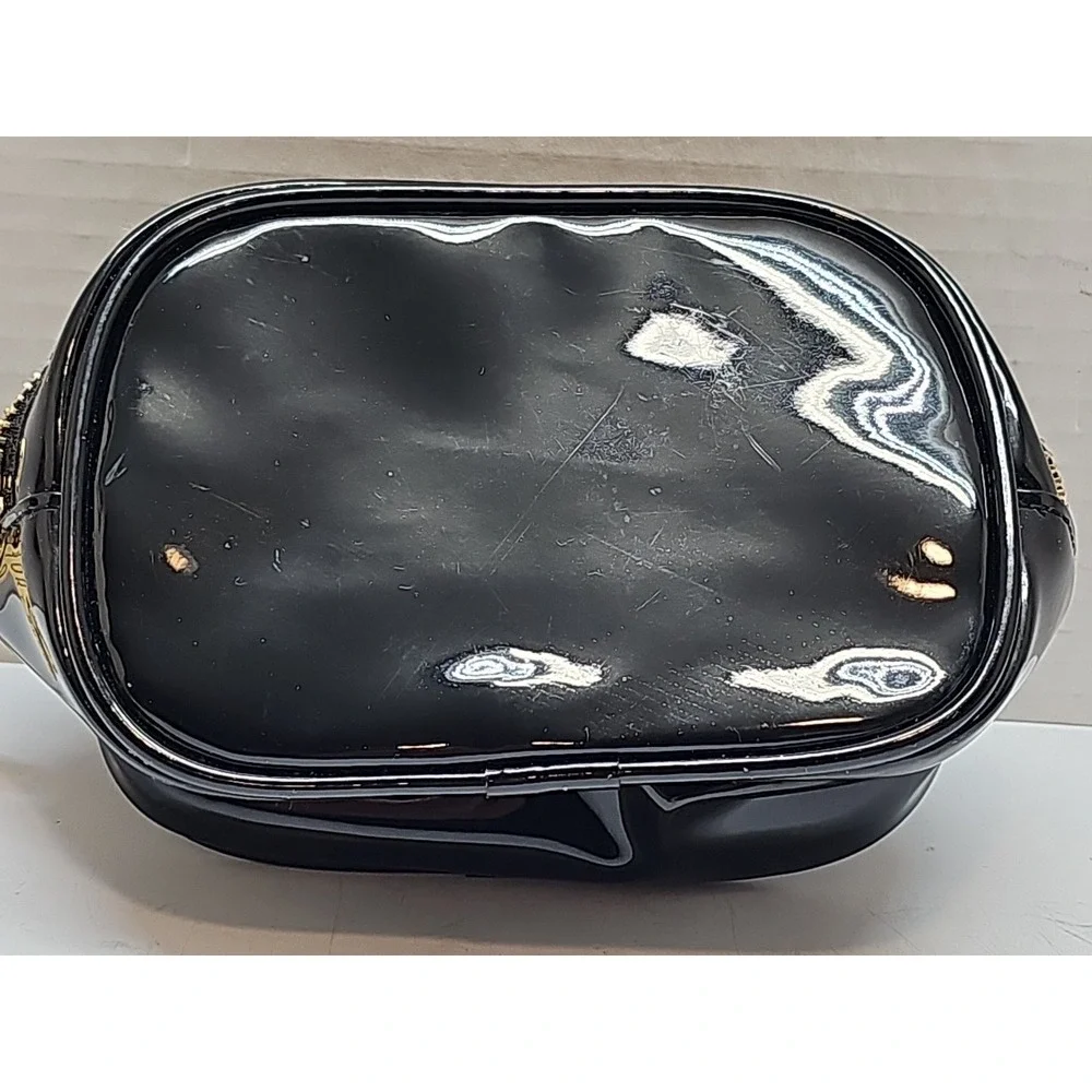 Tory Burch Black Patent Leather Small Cosmetic Case /Travel Makeup Case